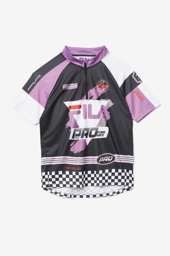 Fila Miesten Paidat Stormpride Cycling Jersey Mustat - PYEF-40562